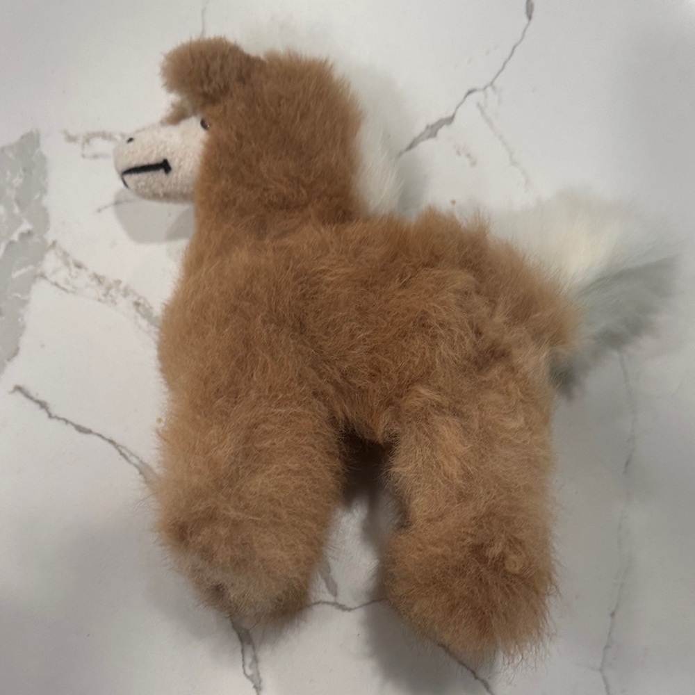 Brown and White Plush Alpaca Toy